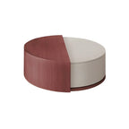 Natural Round Nordic Wood Coffee Table with Storage