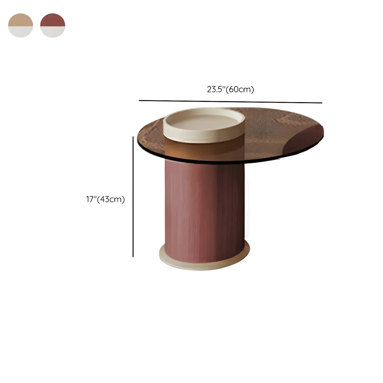 Natural Round Nordic Wood Coffee Table with Storage