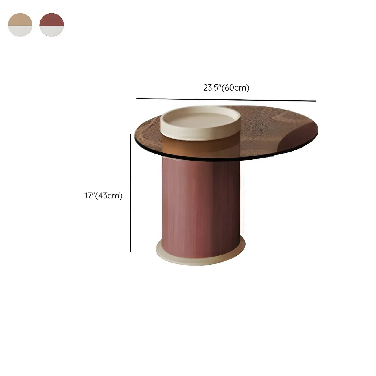Natural Round Nordic Wood Coffee Table with Storage