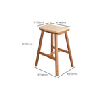 Brown Oak Wood  Ratten Seat Backless Counter Bar Stools