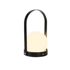 Portable Black Globe Shade LED Lantern Cordless Table Lamp