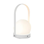 Portable Black Globe Shade LED Lantern Cordless Table Lamp