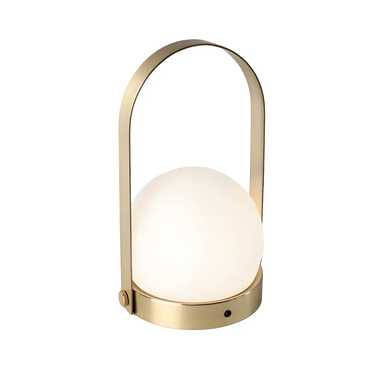 Portable Black Globe Shade LED Lantern Cordless Table Lamp