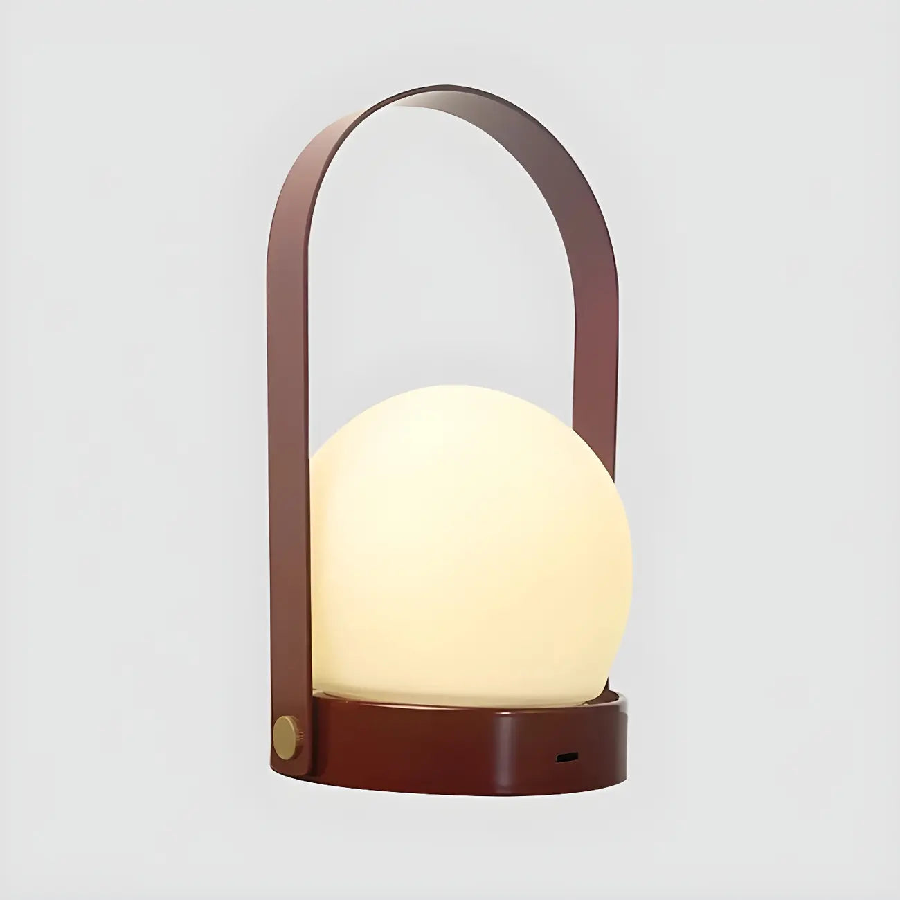 Portable Black Globe Shade LED Lantern Cordless Table Lamp