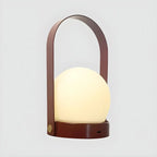 Portable Black Globe Shade LED Lantern Cordless Table Lamp