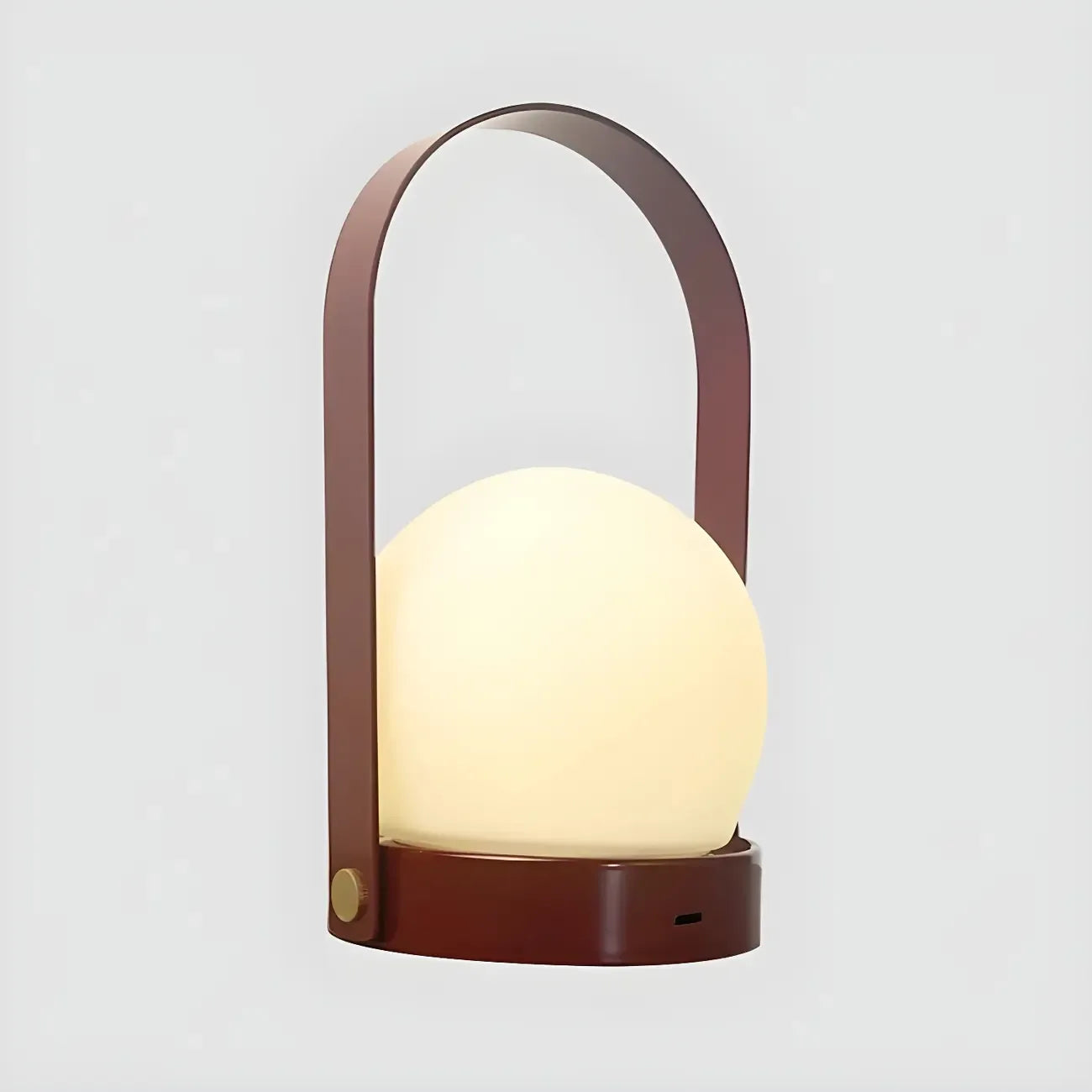 Portable Black Globe Shade LED Lantern Cordless Table Lamp