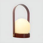 Portable Black Globe Shade LED Lantern Cordless Table Lamp