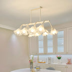 Contemporary Glass Floral Island Pendant Light