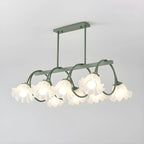 Contemporary Glass Floral Island Pendant Light