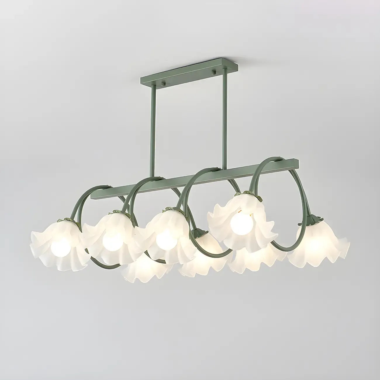 Contemporary Glass Floral Island Pendant Light