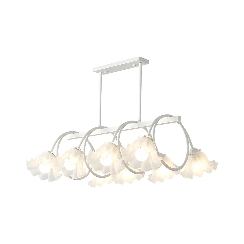 Contemporary Glass Floral Island Pendant Light