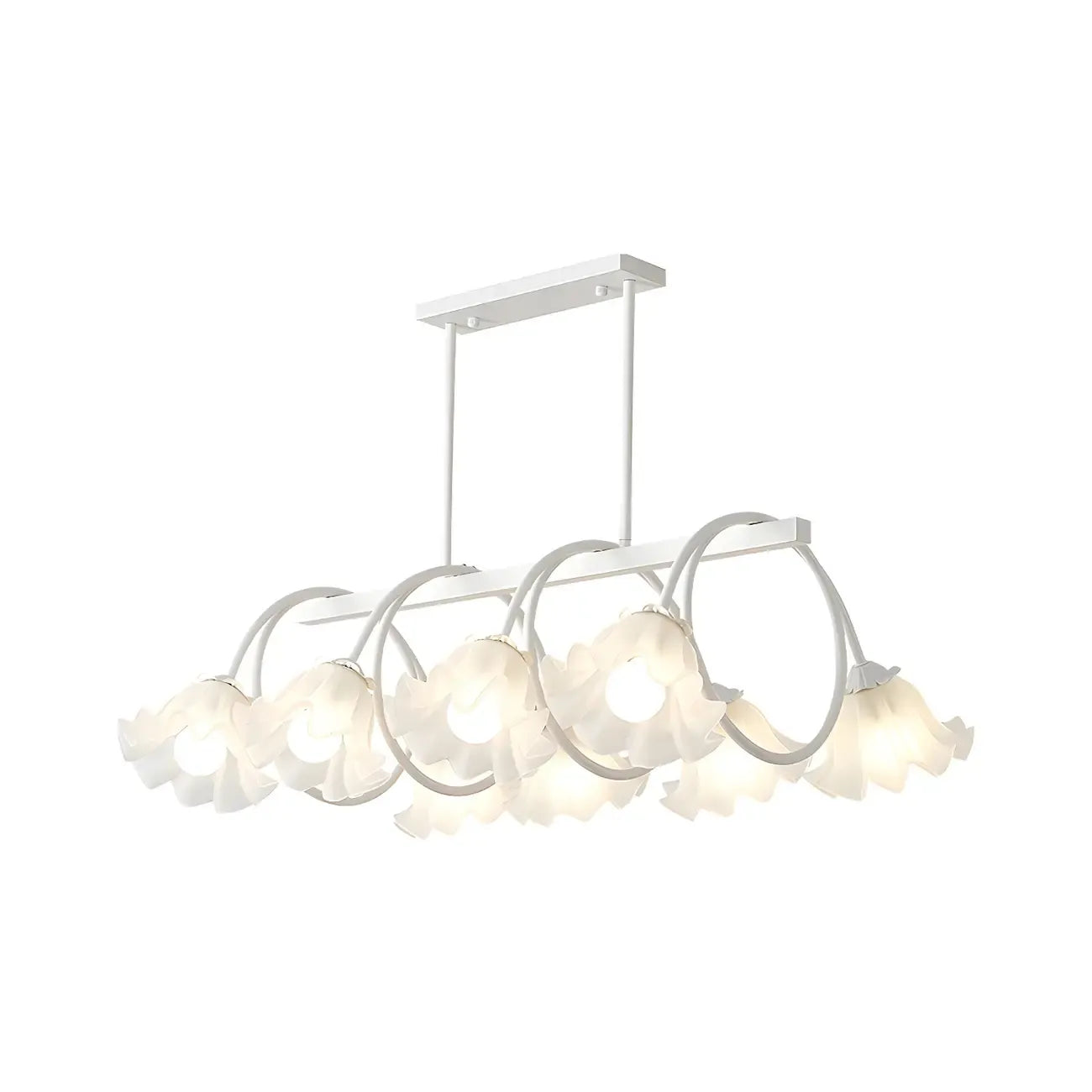 Contemporary Glass Floral Island Pendant Light