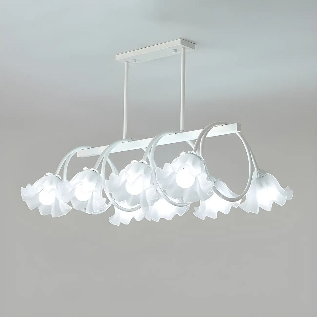 Contemporary Glass Floral Island Pendant Light