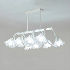 Contemporary Glass Floral Island Pendant Light