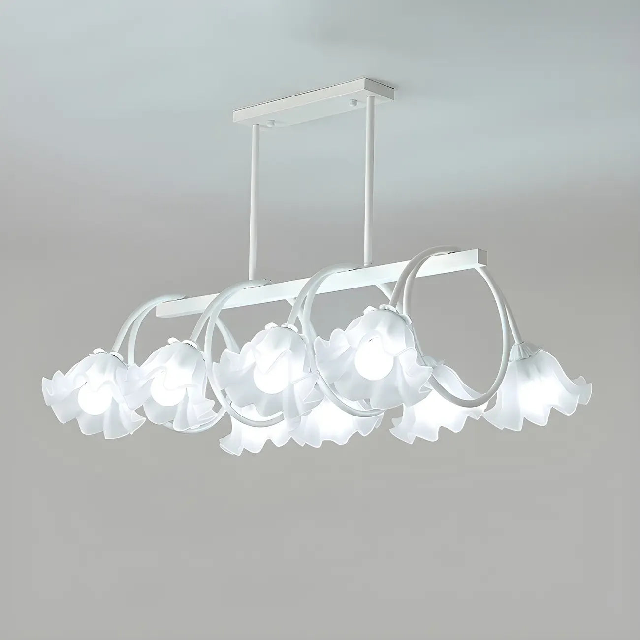 Contemporary Glass Floral Island Pendant Light