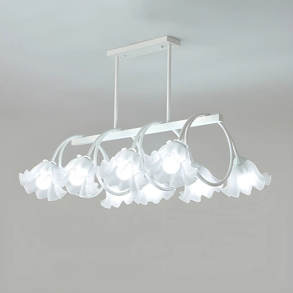 Contemporary Glass Floral Island Pendant Light