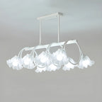 Contemporary Glass Floral Island Pendant Light