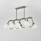 Contemporary Glass Floral Island Pendant Light