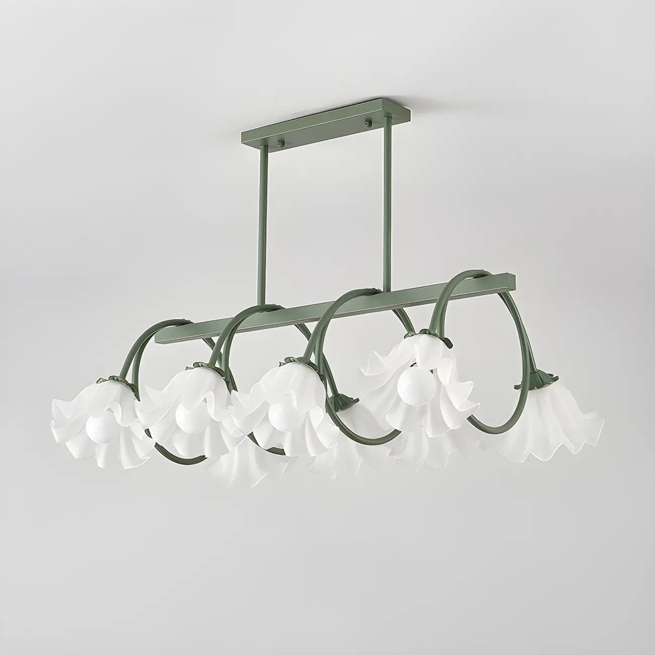 Contemporary Glass Floral Island Pendant Light