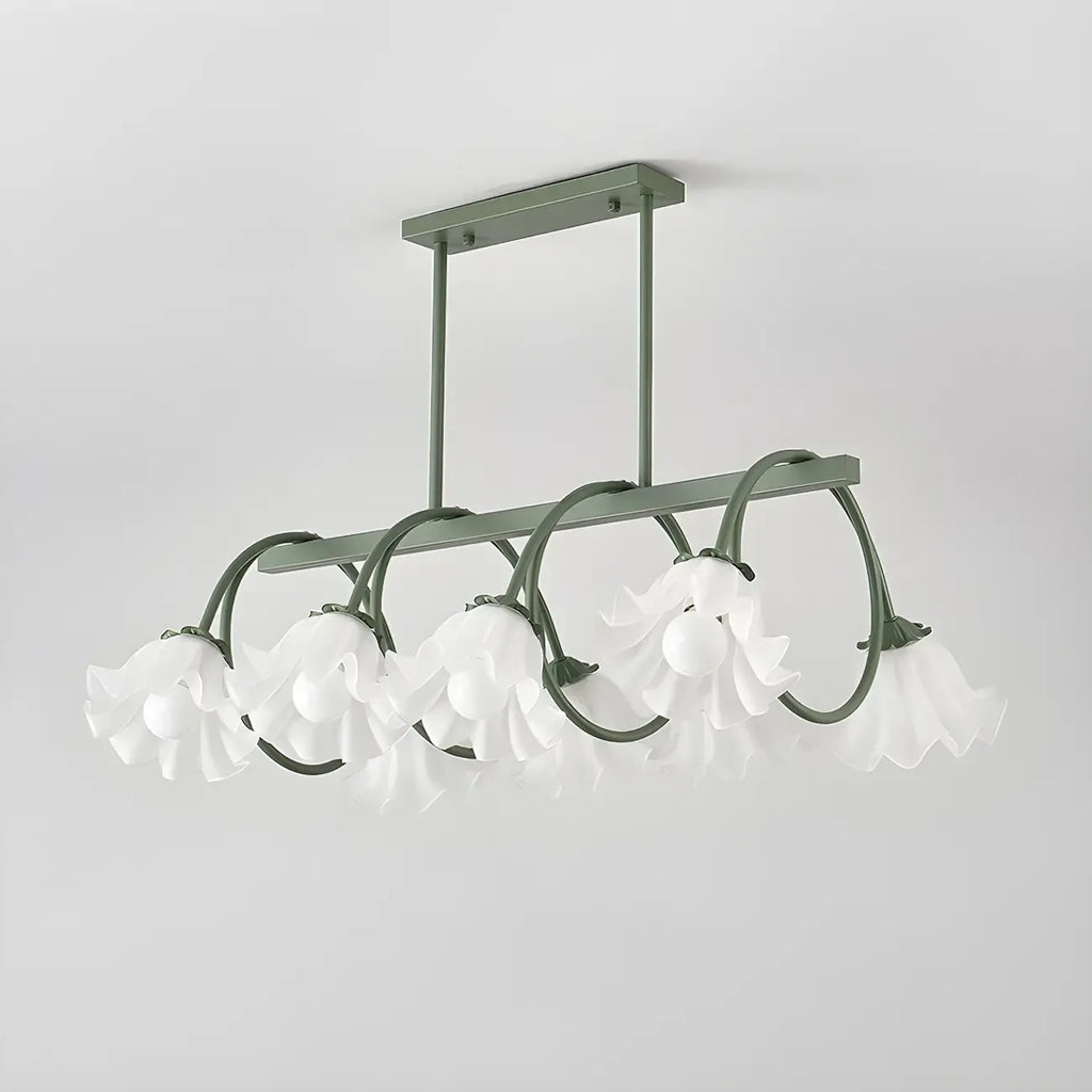 Contemporary Glass Floral Island Pendant Light