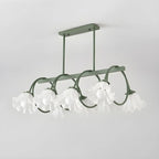 Contemporary Glass Floral Island Pendant Light