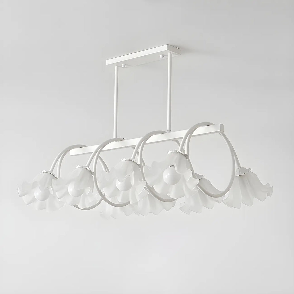 Contemporary Glass Floral Island Pendant Light