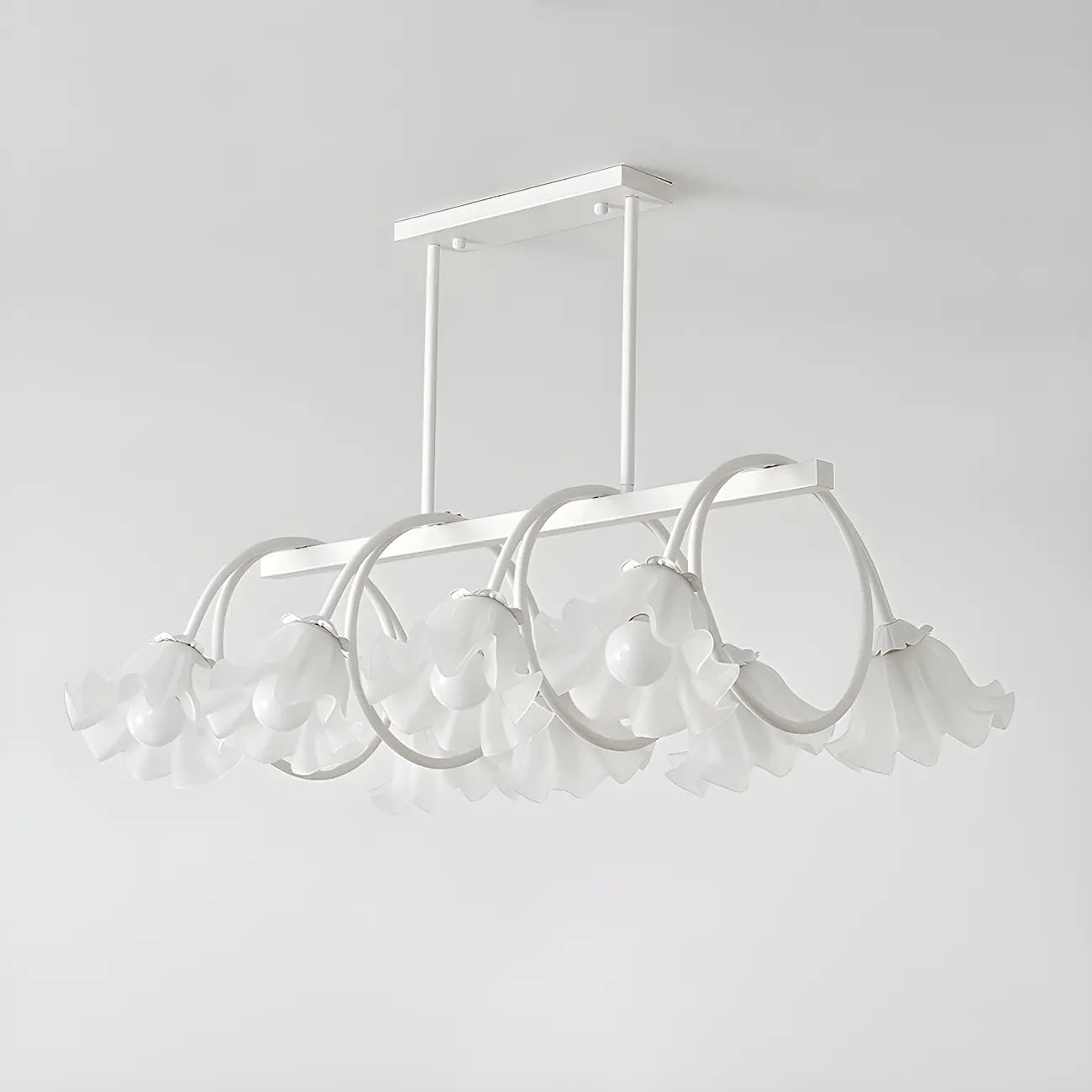 Contemporary Glass Floral Island Pendant Light