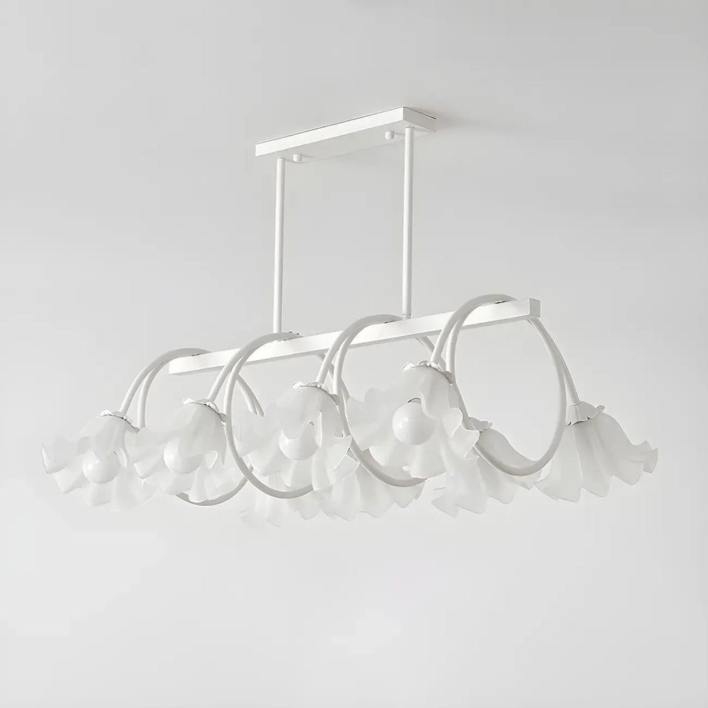 Contemporary Glass Floral Island Pendant Light