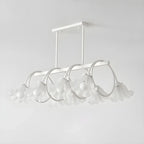 Contemporary Glass Floral Island Pendant Light