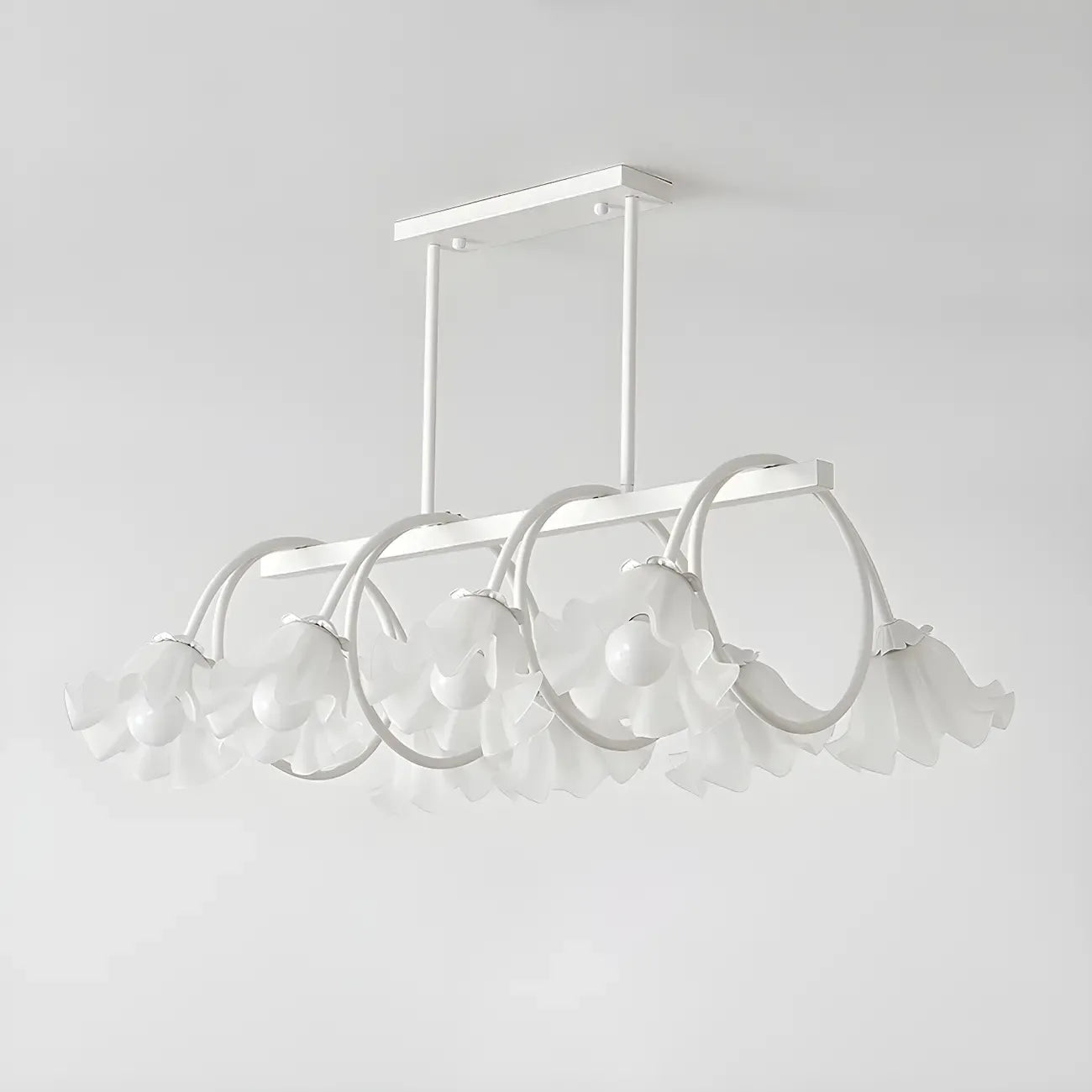 Contemporary Glass Floral Island Pendant Light