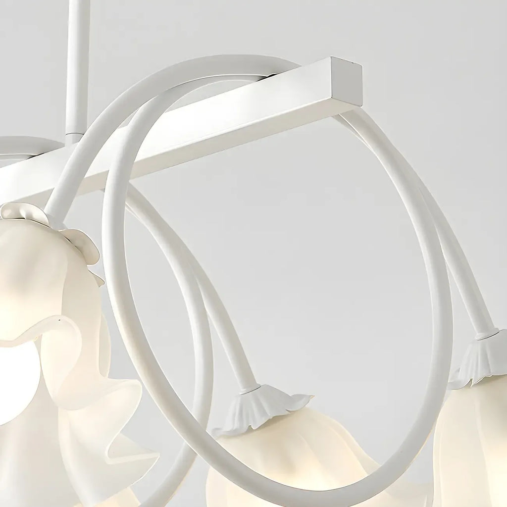 Contemporary Glass Floral Island Pendant Light