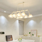 Contemporary Glass Floral Island Pendant Light