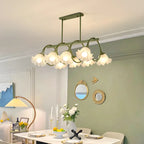 Contemporary Glass Floral Island Pendant Light