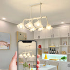 Contemporary Glass Floral Island Pendant Light