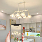 Contemporary Glass Floral Island Pendant Light