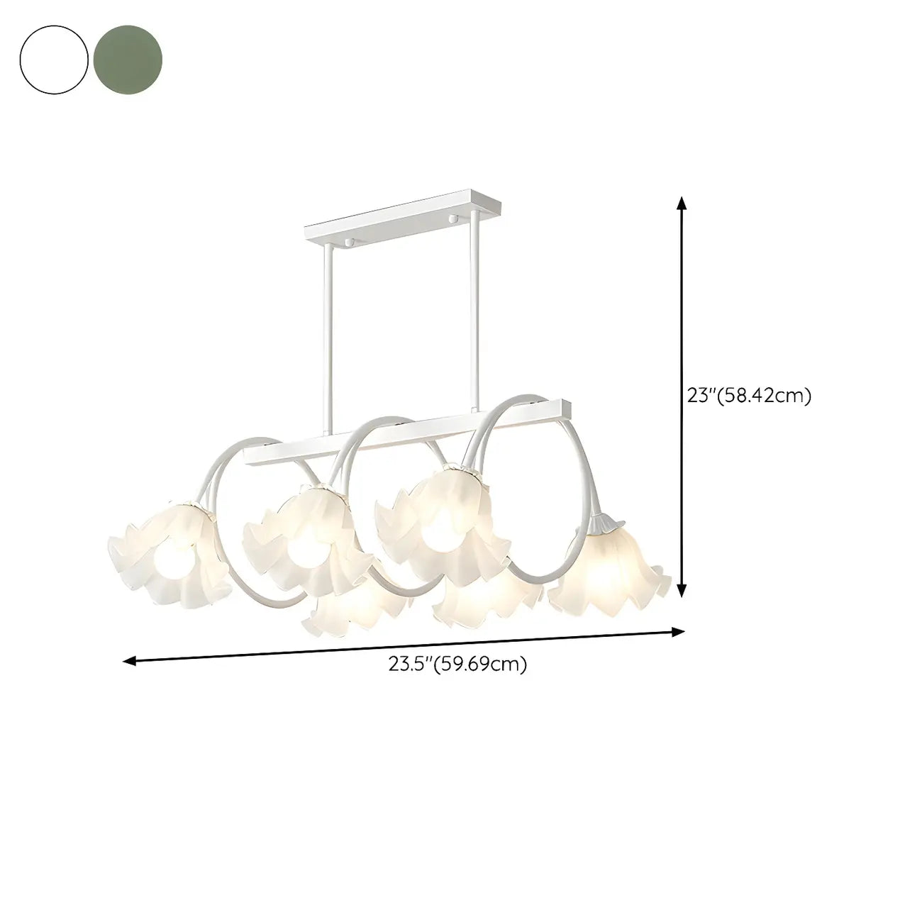 Contemporary Glass Floral Island Pendant Light