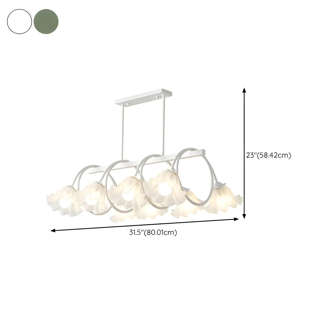 Contemporary Glass Floral Island Pendant Light