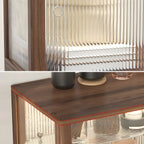 Small Wooden Glass Display Cabinet for Tabletop
