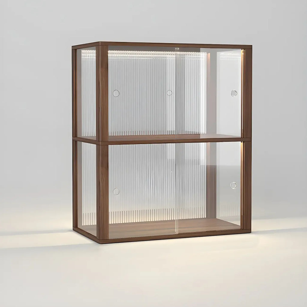 Small Wooden Glass Display Cabinet for Tabletop