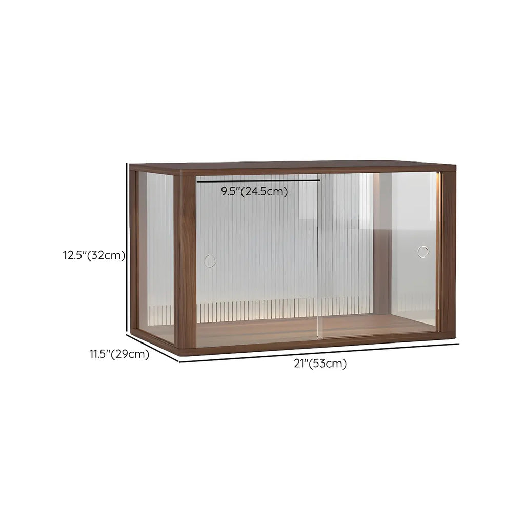 Small Wooden Glass Display Cabinet for Tabletop