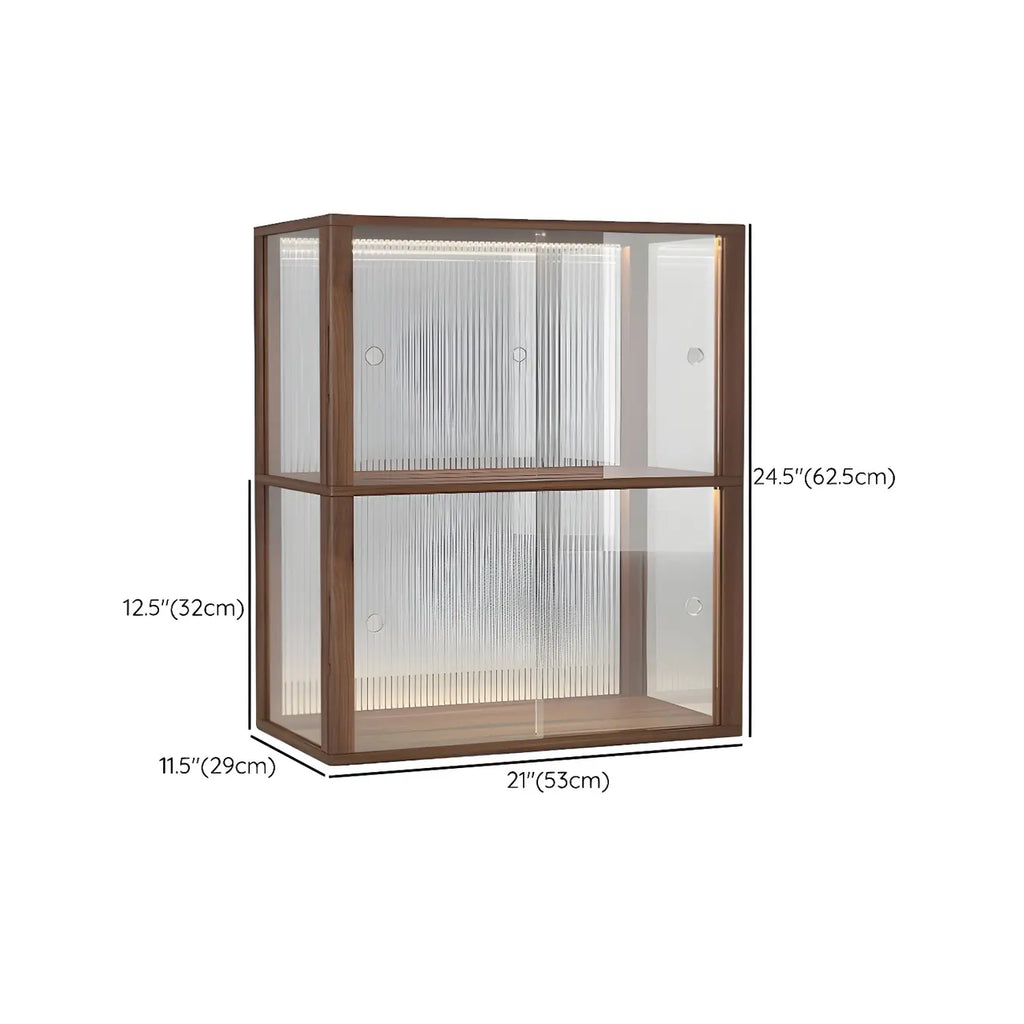 Small Wooden Glass Display Cabinet for Tabletop