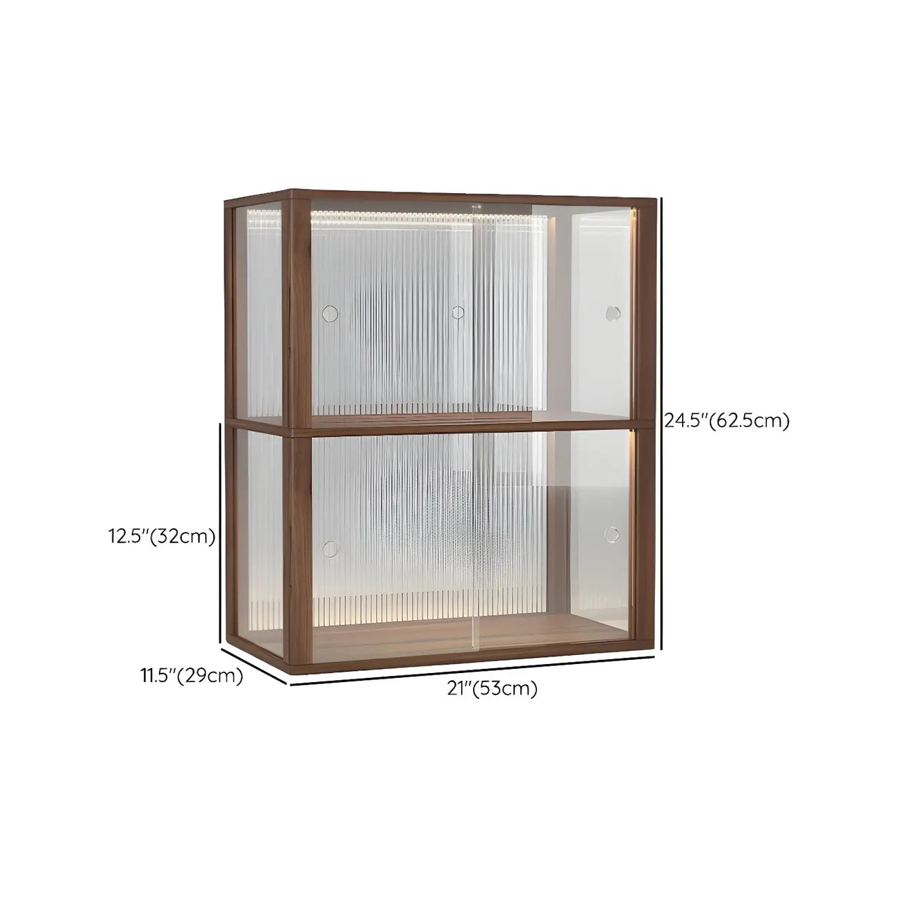 Small Wooden Glass Display Cabinet for Tabletop