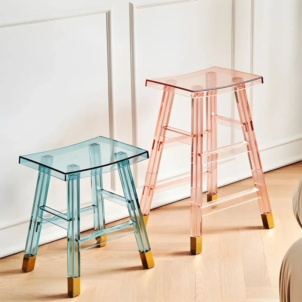 Vibrant Colors Acrylic Chic Coffee Chair Stackable Bar Stool