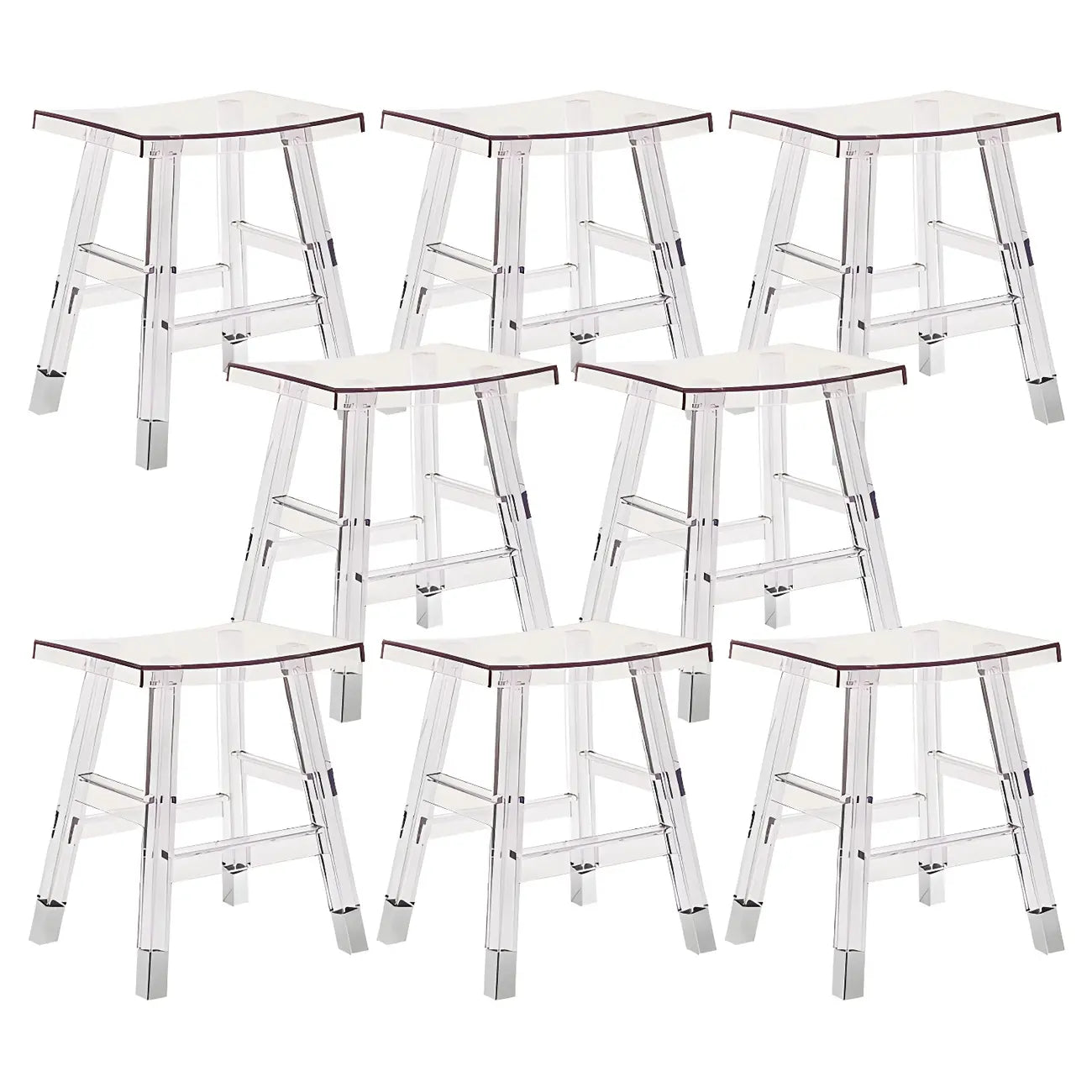 Vibrant Colors Acrylic Chic Coffee Chair Stackable Bar Stool
