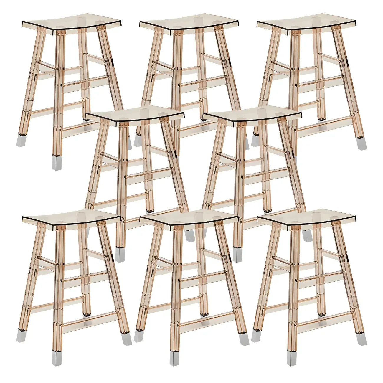 Vibrant Colors Acrylic Chic Coffee Chair Stackable Bar Stool