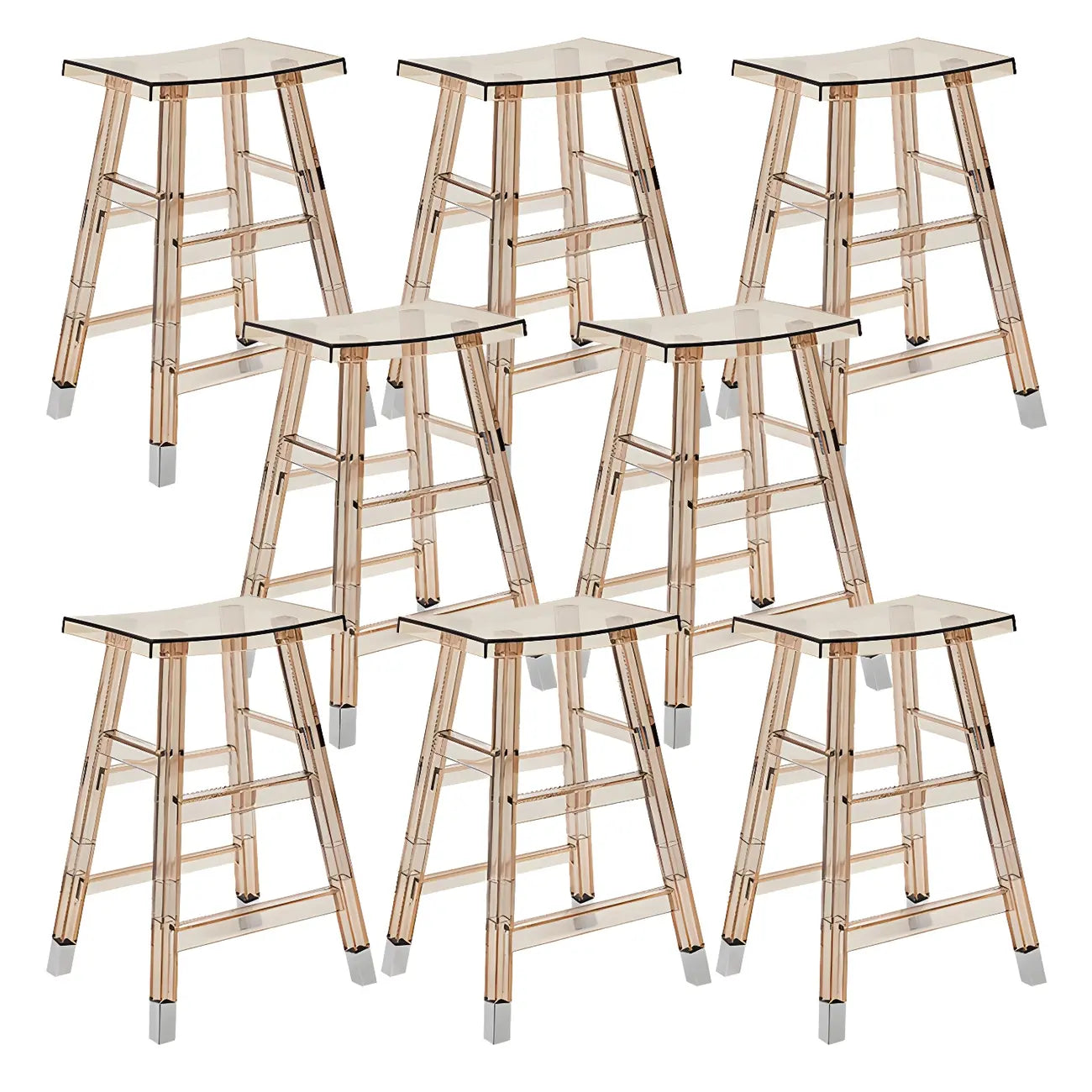 Vibrant Colors Acrylic Chic Coffee Chair Stackable Bar Stool