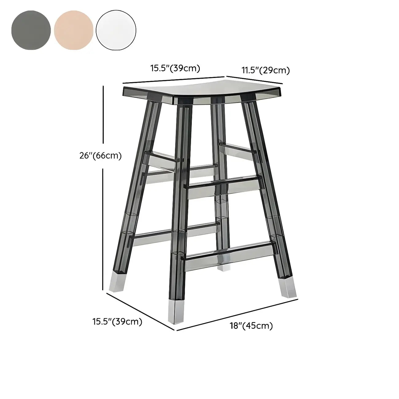 Vibrant Colors Acrylic Chic Coffee Chair Stackable Bar Stool