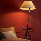 Black Metal Modern Tripod Floor Lamp with Coffee Table