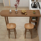 Modern Brown Wood Storage Bar Tables for Dining Room