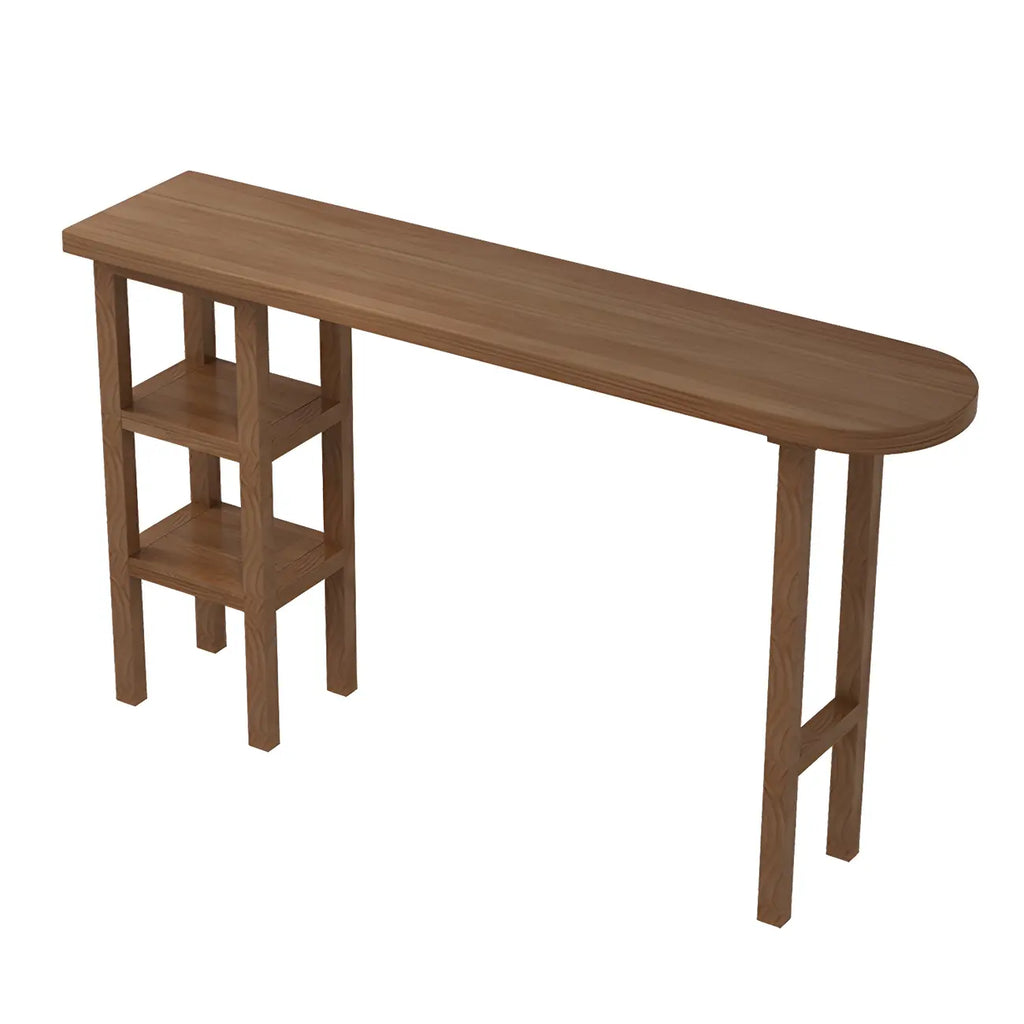 Modern Brown Wood Storage Bar Tables for Dining Room